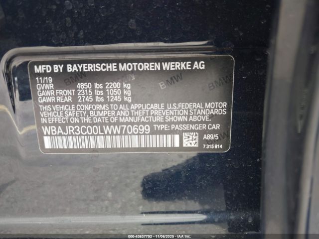 2020 BMW 530I WBAJR3C00LWW70699 Photo 8