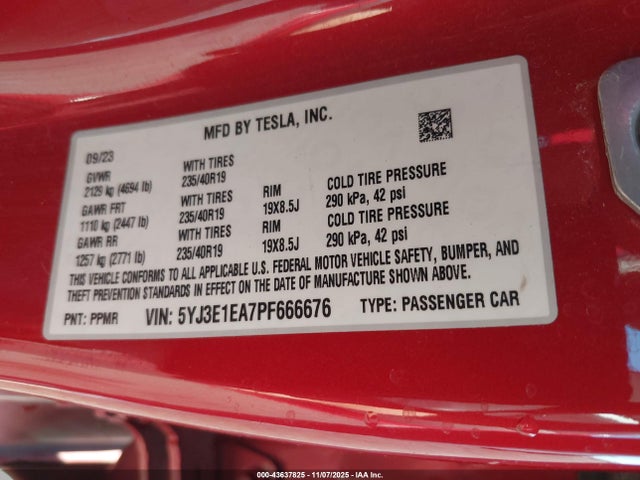 2023 TESLA MODEL 3 5YJ3E1EA7PF666676 Photo 8