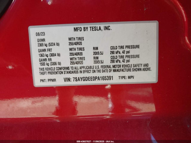 2023 TESLA MODEL Y 7SAYGDEE0PA165391 Photo 8