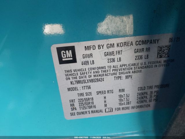 2022 CHEVROLET TRAILBLAZER KL79MUSLXNB028424 Photo 8