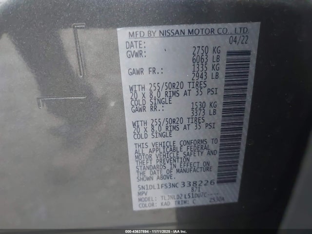 2022 INFINITI QX60 5N1DL1FS3NC338226 Photo 8