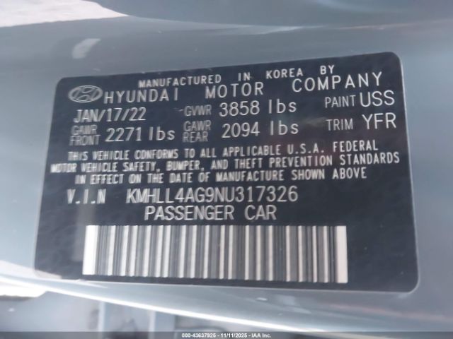 2022 HYUNDAI ELANTRA KMHLL4AG9NU317326 Photo 8