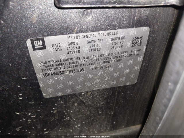 2015 CADILLAC CTS 1G6AW5SX3F0130795 Photo 8