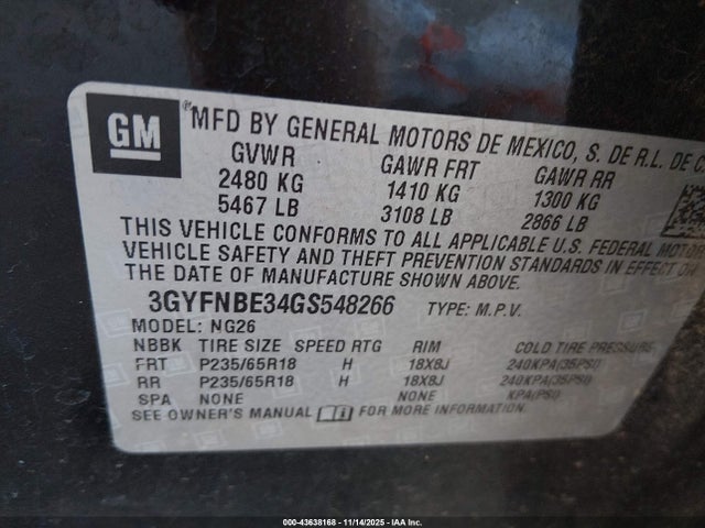 2016 CADILLAC SRX 3GYFNBE34GS548266 Photo 8