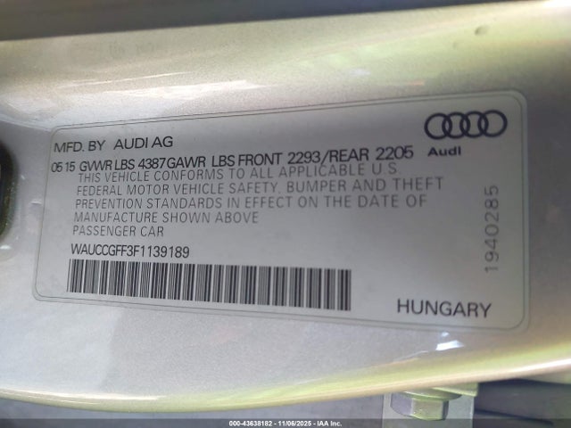 2015 AUDI A3 WAUCCGFF3F1139189 Photo 8
