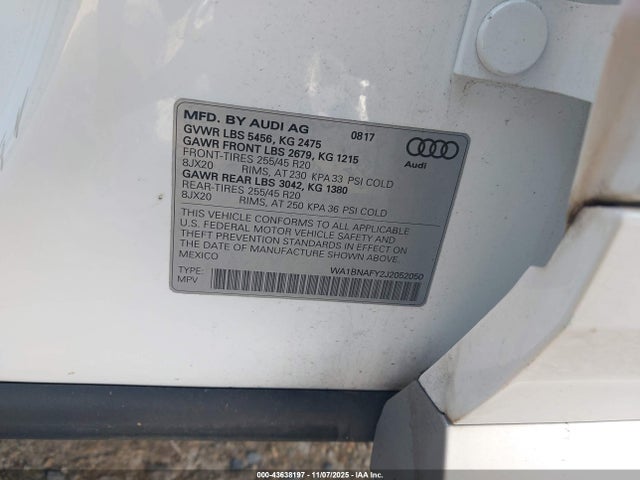 2018 AUDI Q5 WA1BNAFY2J2052050 Photo 8
