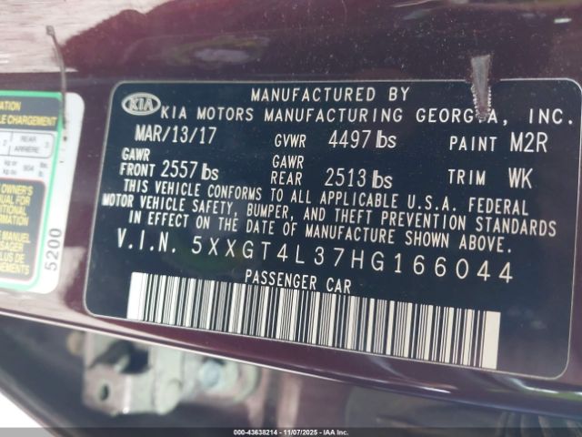 2017 KIA OPTIMA 5XXGT4L37HG166044 Photo 8