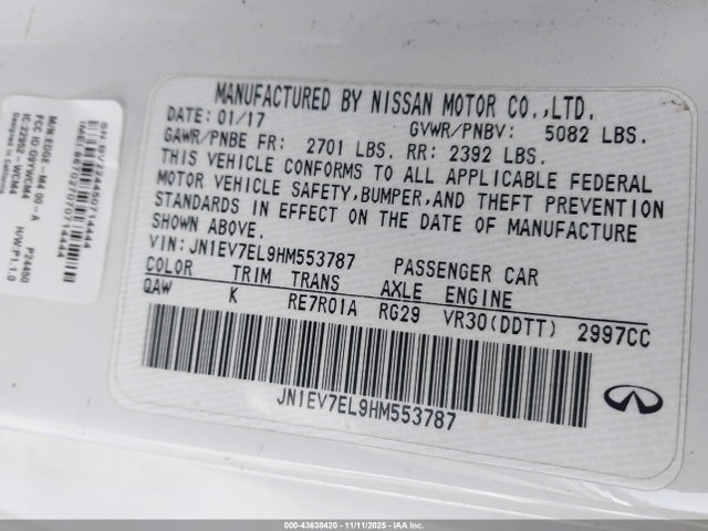 2017 INFINITI Q60 JN1EV7EL9HM553787 Photo 8