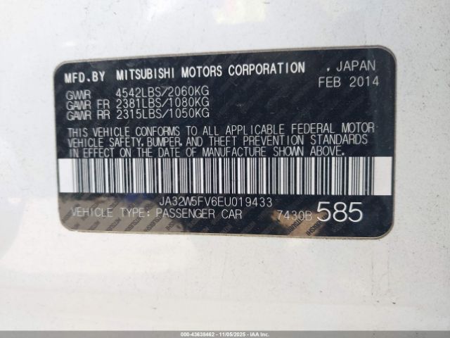 2014 MITSUBISHI LANCER EVOLUTION JA32W5FV6EU019433 Photo 8