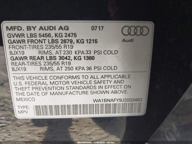 2018 AUDI Q5 WA1BNAFY9J2033463 Photo 8