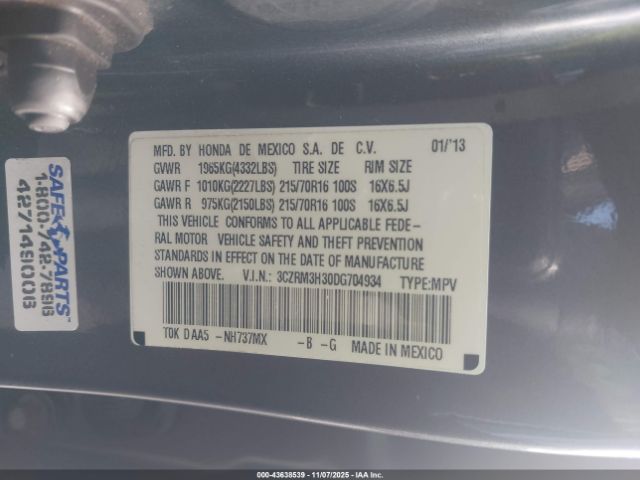 2013 HONDA CR-V 3CZRM3H30DG704934 Photo 8