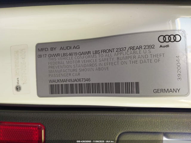 2018 AUDI A4 WAUKMAF49JA067346 Photo 8