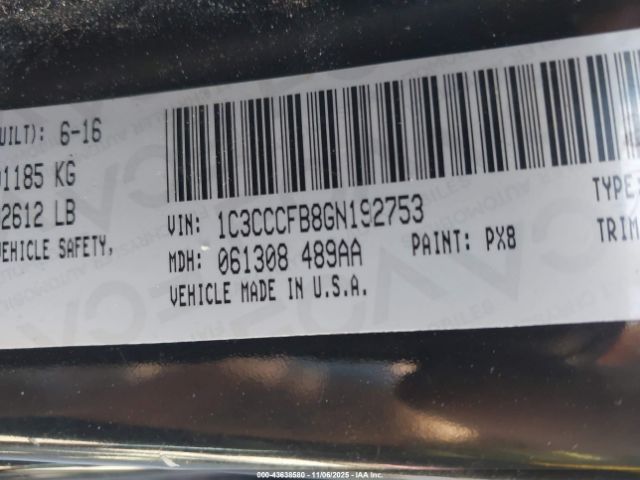 2016 CHRYSLER 200 1C3CCCFB8GN192753 Photo 8