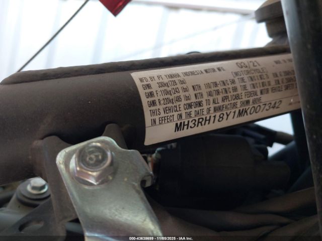 2021 YAMAHA YZFR3 MH3RH18Y1MK007342 Photo 9