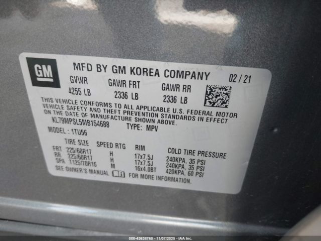 2021 CHEVROLET TRAILBLAZER KL79MPSL5MB154688 Photo 8