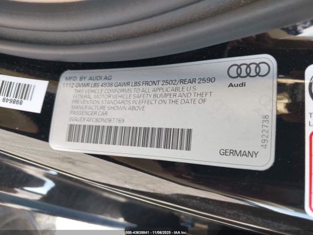 2013 AUDI A6 WAUDFAFC6DN087769 Photo 8