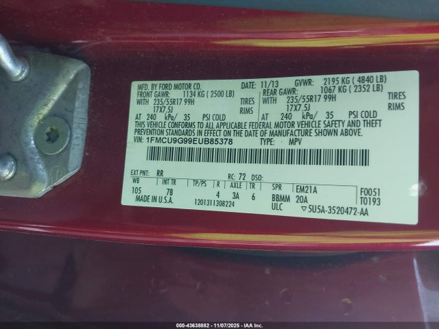 Ford ESCAPE SE 2014 1FMCU9G99EUB85378 Image 9