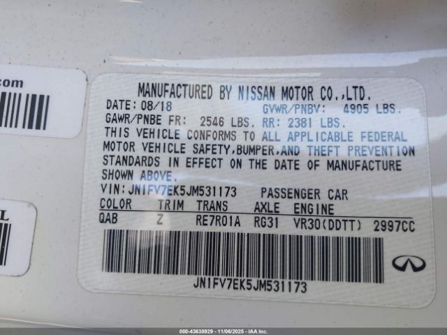 2018 INFINITI Q60 JN1FV7EK5JM531173 Photo 8