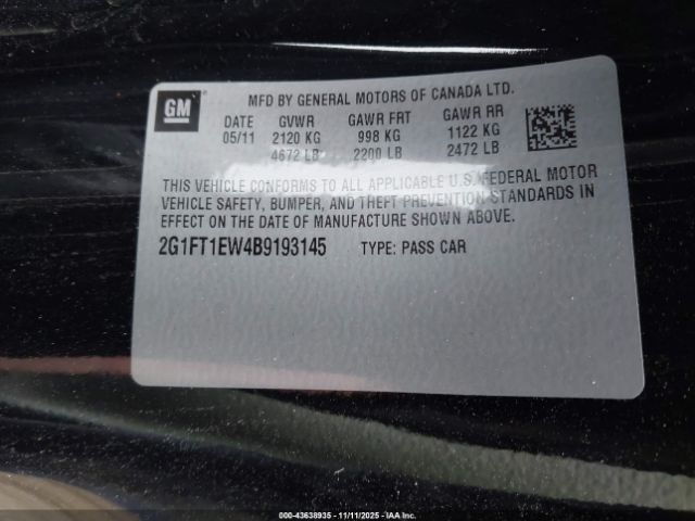 2011 CHEVROLET CAMARO 2G1FT1EW4B9193145 Photo 8