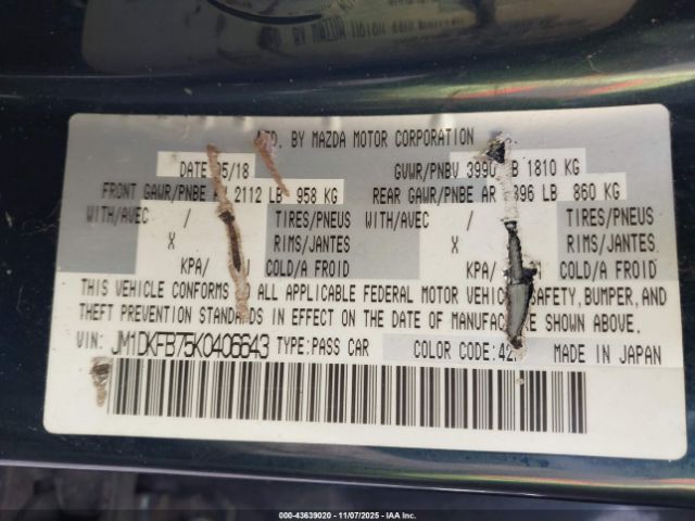 2019 MAZDA CX-3 JM1DKFB75K0406643 Photo 8
