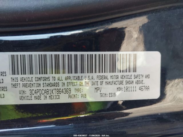 2019 DODGE JOURNEY 3C4PDCAB1KT864369 Photo 8