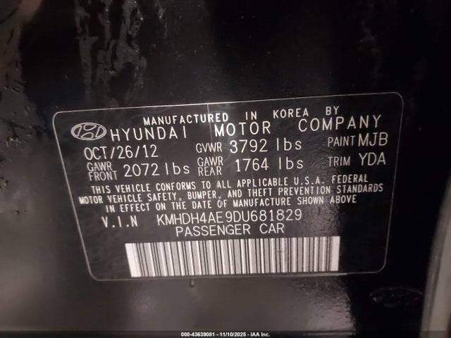2013 HYUNDAI ELANTRA KMHDH4AE9DU681829 Photo 8