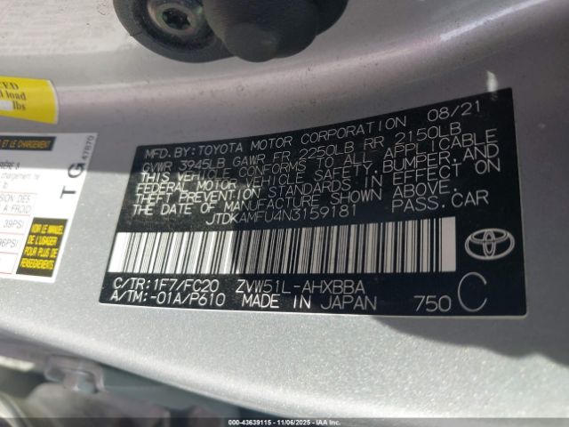 2022 TOYOTA PRIUS JTDKAMFU4N3159181 Photo 8