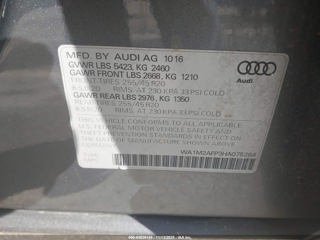 2017 AUDI Q5 WA1M2AFP3HA075264 Photo 8