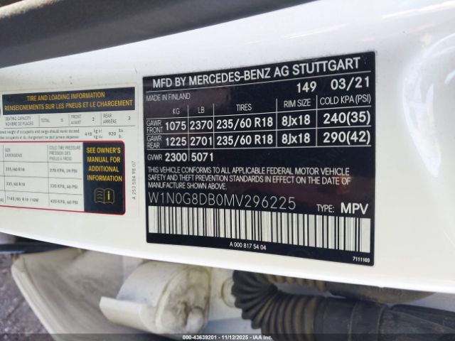 2021 MERCEDES-BENZ GLC 300 W1N0G8DB0MV296225 Photo 8