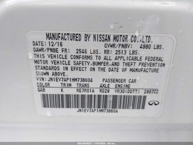 2017 INFINITI Q50 JN1EV7AP1HM738604 Photo 8