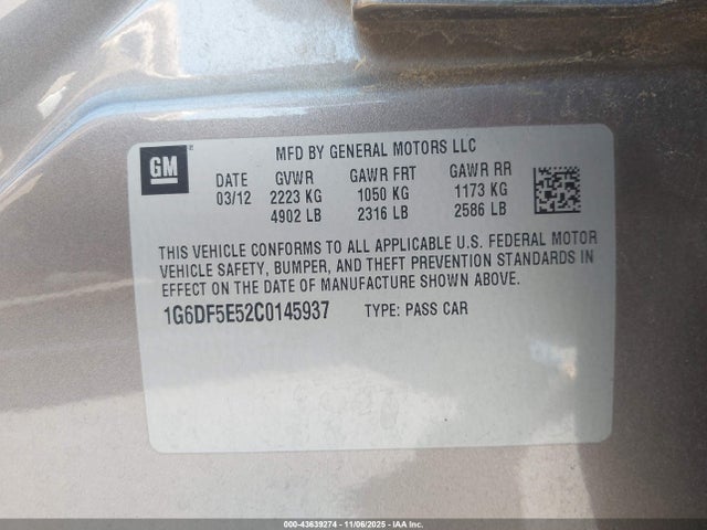 2012 CADILLAC CTS 1G6DF5E52C0145937 Photo 8