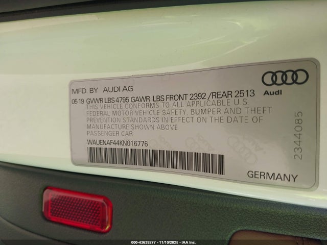 2019 AUDI A4 WAUENAF44KN016776 Photo 8