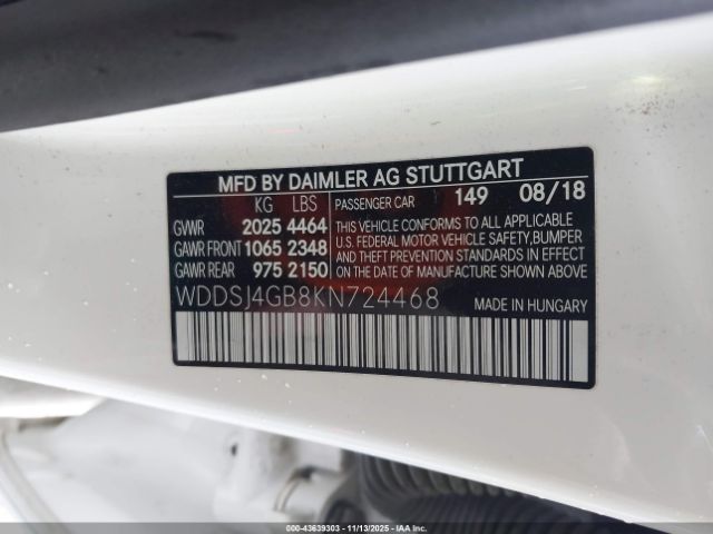 2019 MERCEDES-BENZ CLA 250 WDDSJ4GB8KN724468 Photo 8