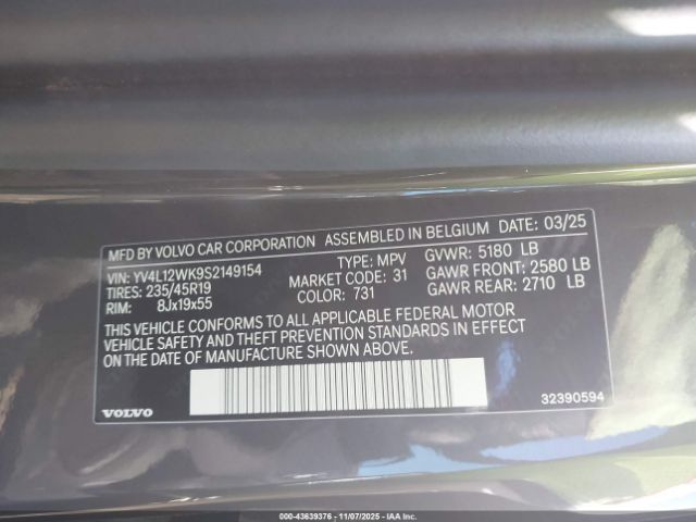 2025 VOLVO V60 CROSS COUNTRY YV4L12WK9S2149154 Photo 8