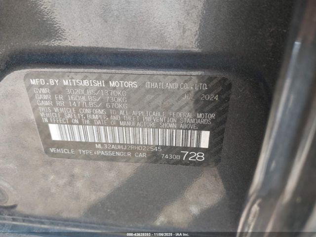 2024 MITSUBISHI MIRAGE ML32AUHJ2RH022545 Photo 8