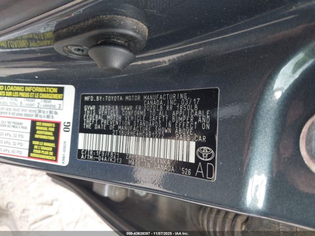 2017 TOYOTA COROLLA 2T1BURHE4HC881272 Photo 8