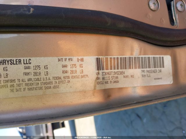 2009 CHRYSLER 300C 2C3KA63T19H523054 Photo 8