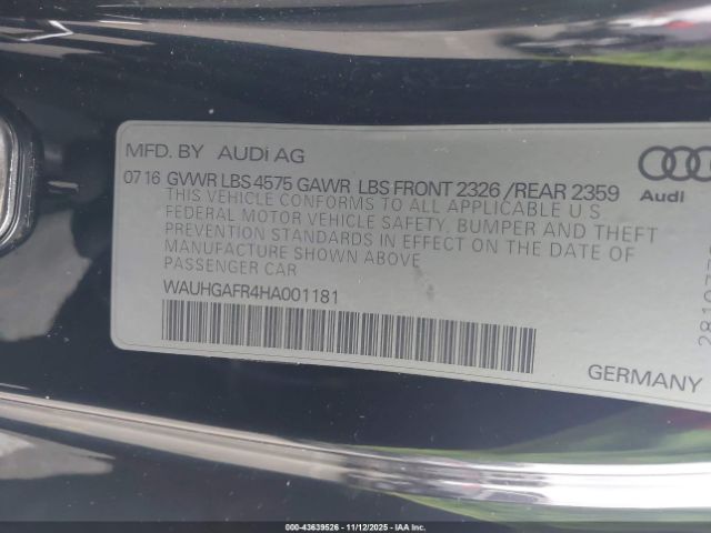 2017 AUDI A5 WAUHGAFR4HA001181 Photo 8
