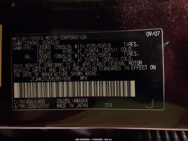 2008 LEXUS RX 350 JTJHK31U582851658 Photo 8