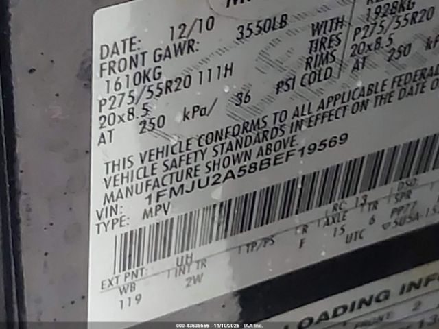 2011 FORD EXPEDITION 1FMJU2A58BEF19569 Photo 8