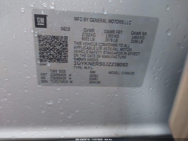 2018 CADILLAC XT5 1GYKNERS0JZ238093 Photo 8