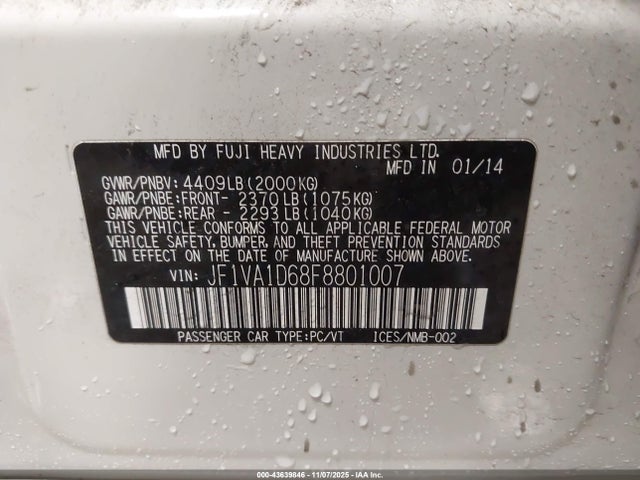 2015 SUBARU WRX JF1VA1D68F8801007 Photo 8