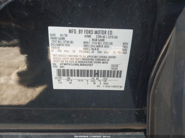 2020 FORD EDGE 2FMPK3J98LBB02507 Photo 8