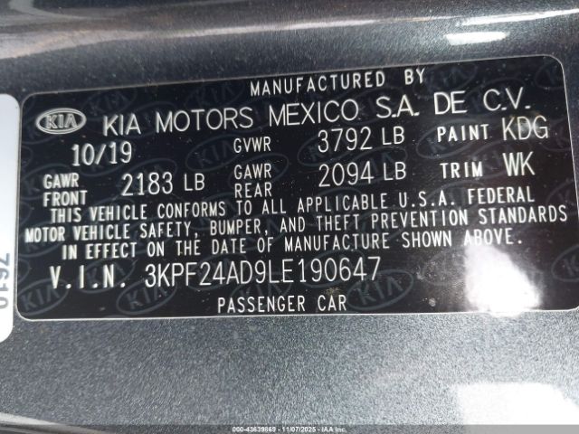 2020 KIA FORTE 3KPF24AD9LE190647 Photo 8