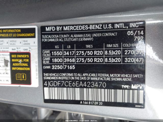 2014 MERCEDES-BENZ GL 450 4JGDF7CE6EA423470 Photo 8