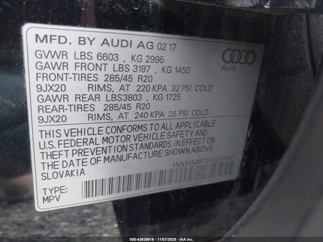 2017 AUDI Q7 WA1VAAF72HD046411 Photo 8