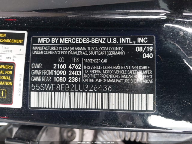 2020 MERCEDES-BENZ C 300 55SWF8EB2LU326436 Photo 8