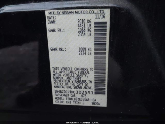 2017 NISSAN LEAF 1N4BZ0CP1HC302551 Photo 8