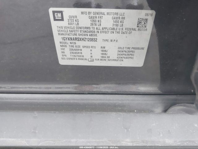 2017 CADILLAC XT5 1GYKNARSXHZ120832 Photo 8