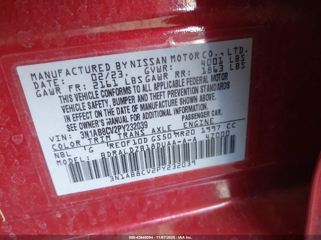Nissan Sentra Sv Xtronic Cvt 2023 3N1AB8CV2PY232039 Image 9